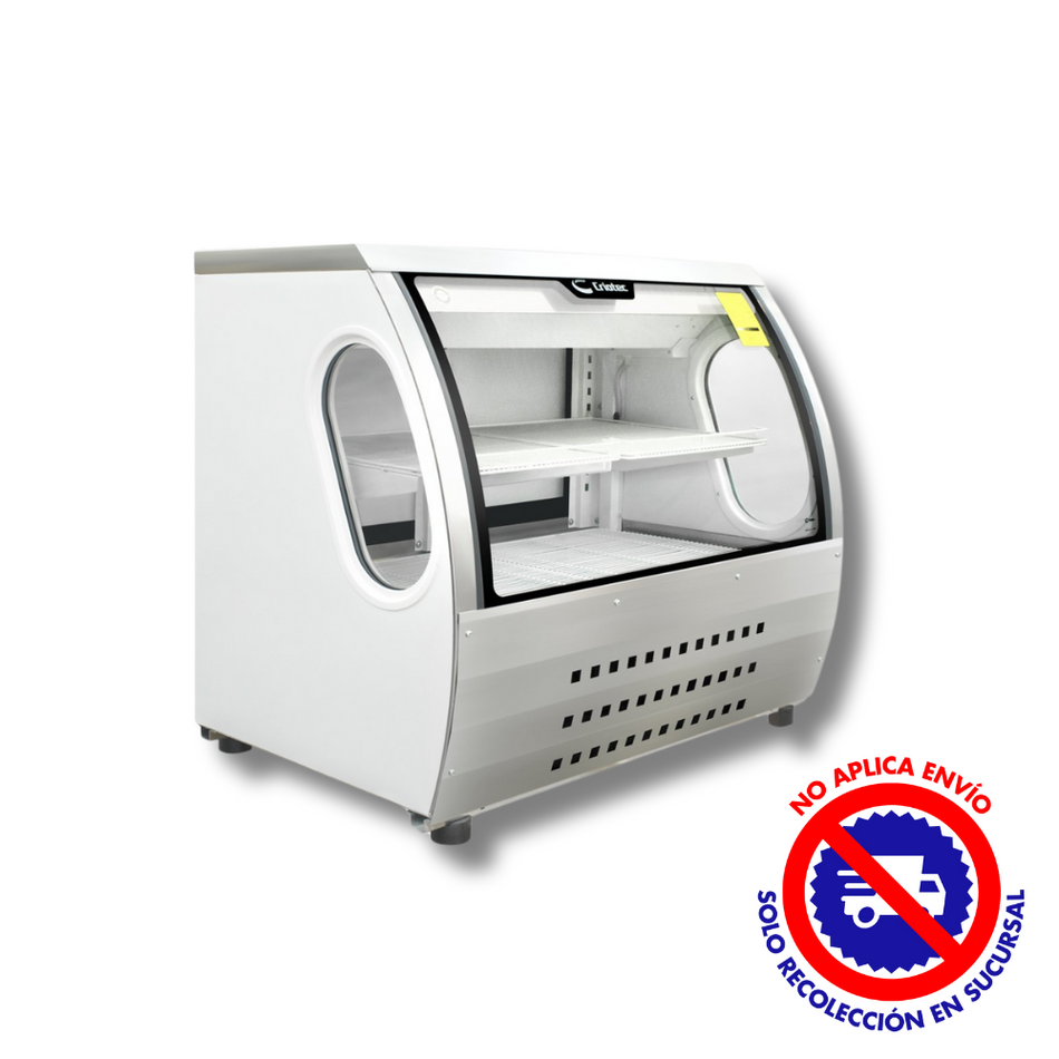 VITRINA CURVA CRIOTEC 1.20 Metros VISTA ACERO INOXIDABLE
