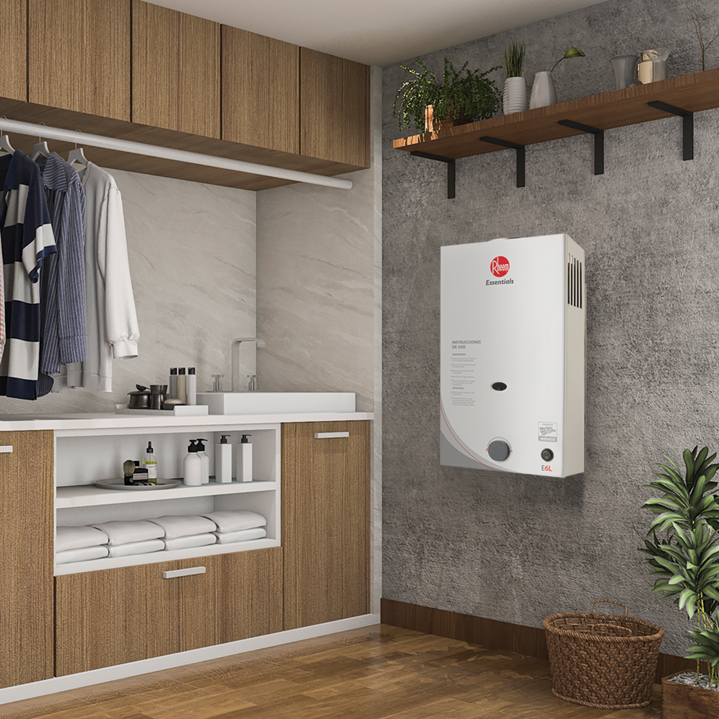 BOILER CALENTADOR DE AGUA ESSENTIALS RHEEM 6 LTS