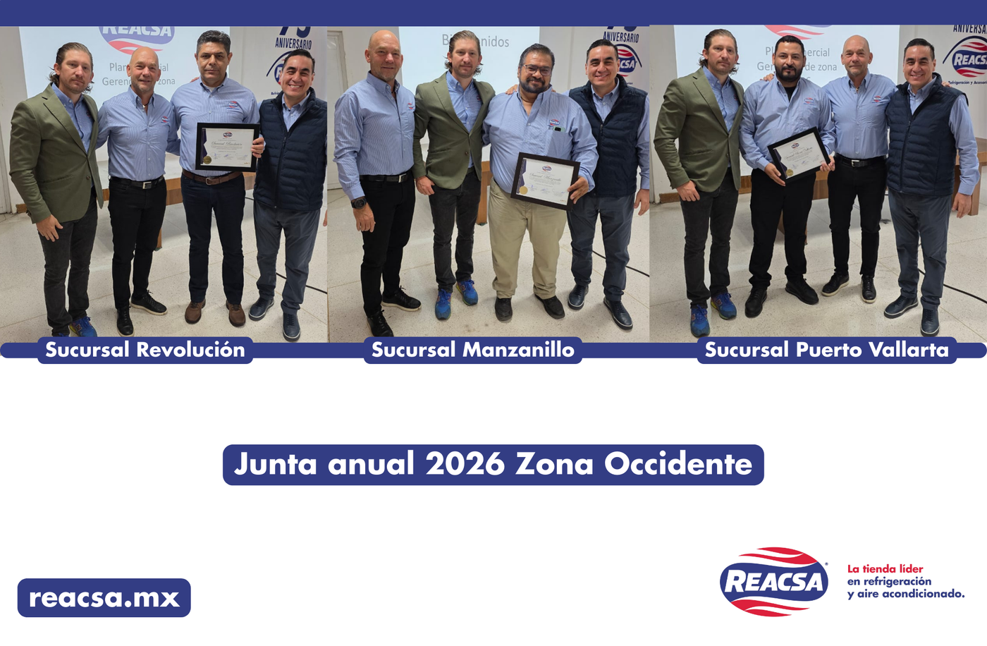 Reconocimiento a las Mejores Sucursales Zona Occidente REACSA 2025