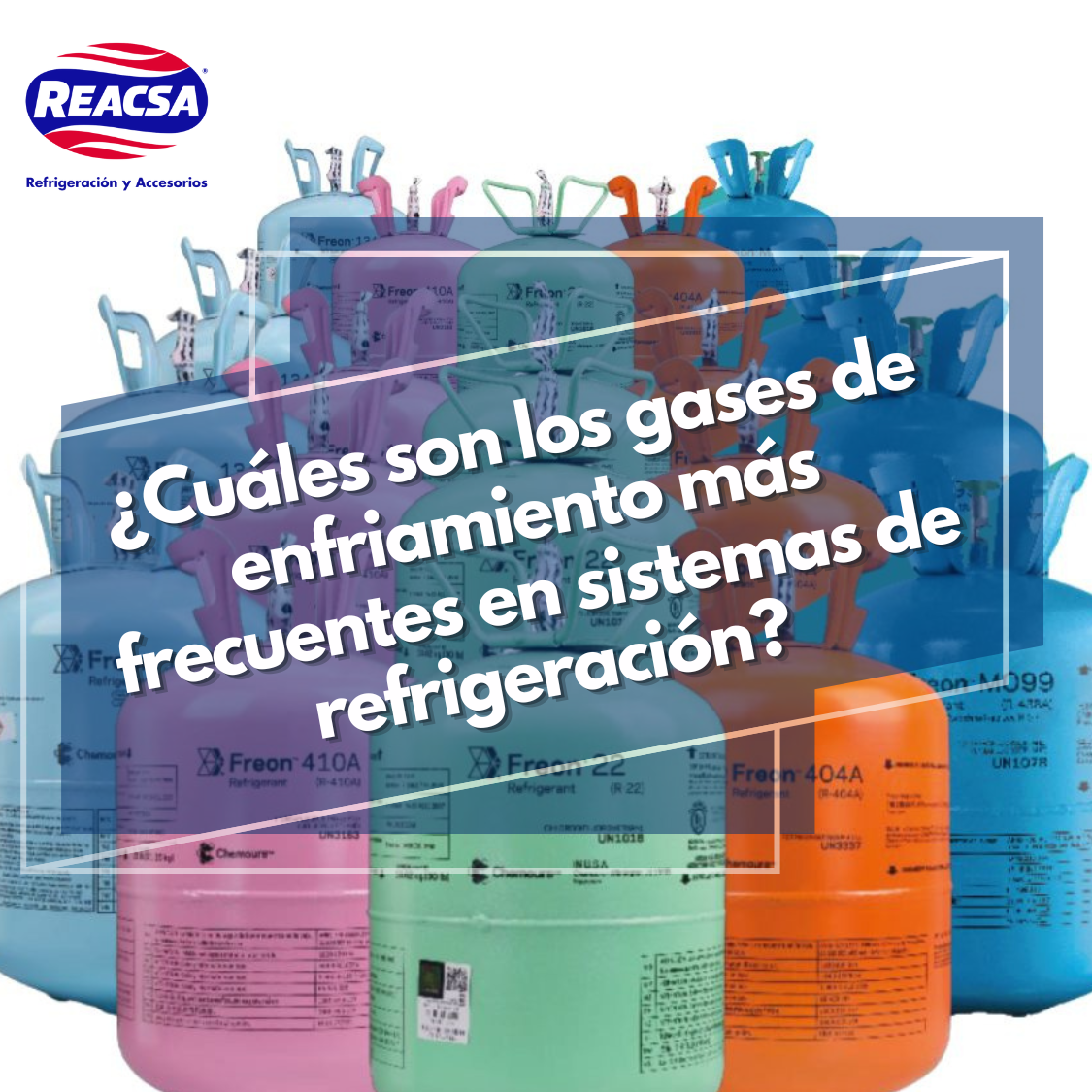 ¿Cuáles son los gases de enfriamiento más frecuentes en sistemas de refrigeración?