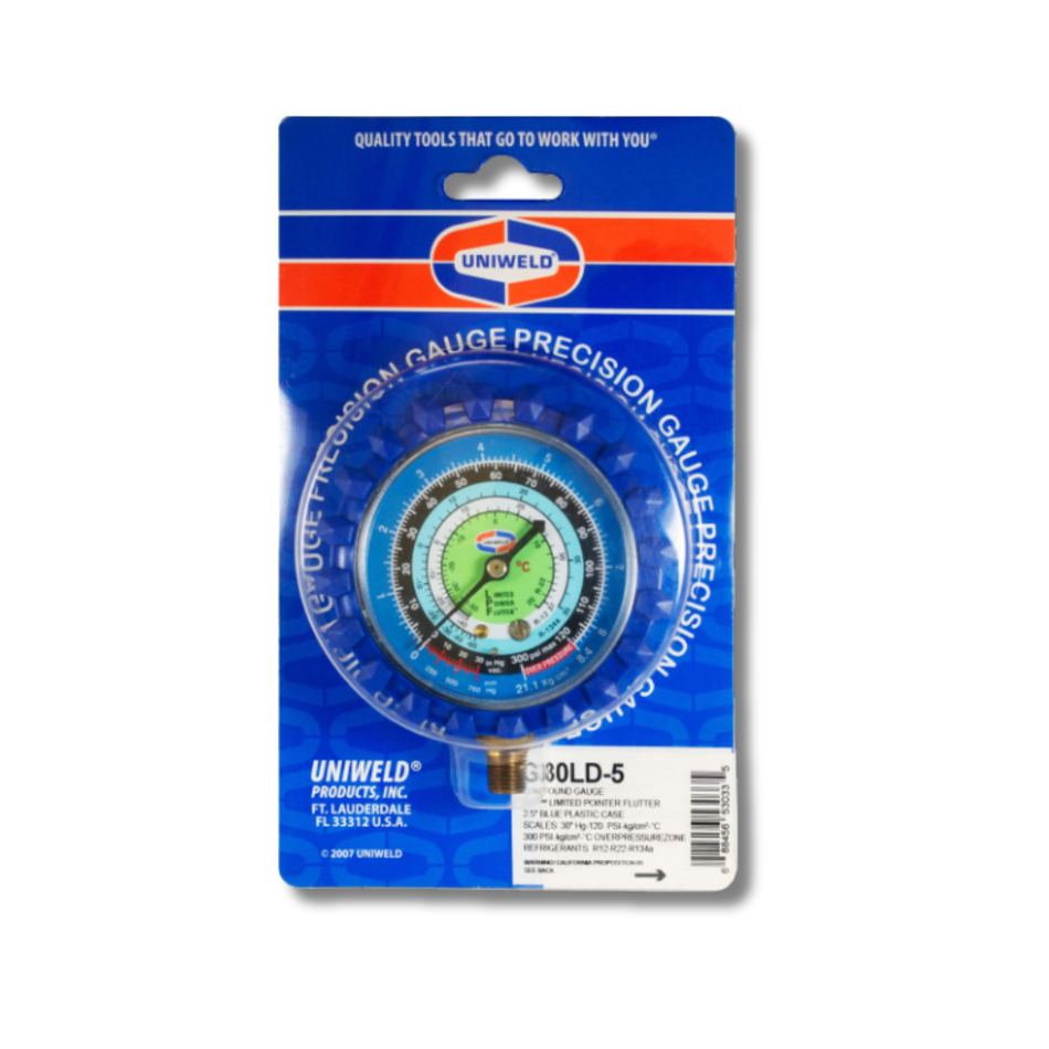 MANOMETRO UNIWELD 2.5" AZUL G30LD-5 BAJA PRESIÓN
